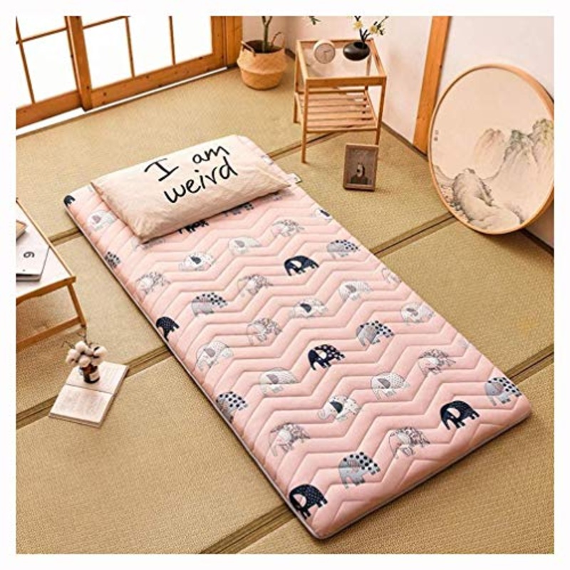 Materasso Tatami Pieghevole Futon Materasso Topper, Tappetino in Cotone Tatami Materasso Pieghevole Antiscivolo Traspirante Adatto Alla Pelle,A-150 * 200cm