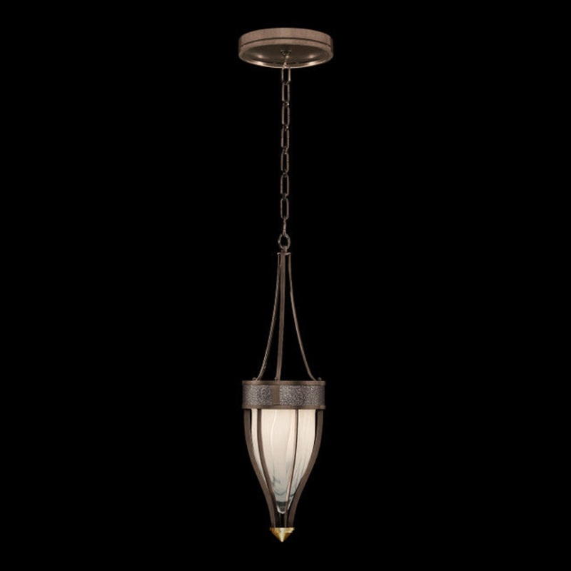 Mirage 7.5″W Round Pendant Bronze/Brass/Pebble