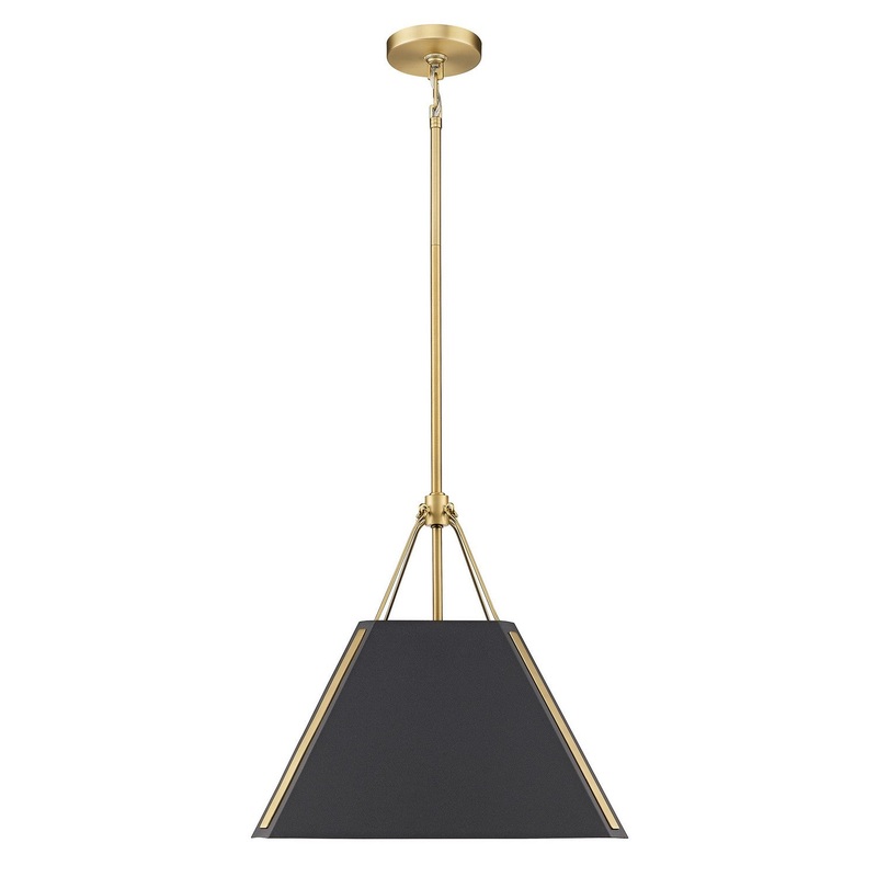 One Light Pendant from the Ranik Collection in Brushed Champagne Bronze Finish by Golden