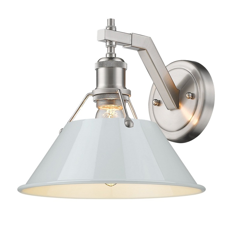 One Light Wall Sconce from the Orwell Collection in Pewter Finish by Golden