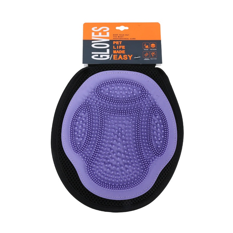 Purple 3-Pack Gentle Pet Grooming Glove – Deshedding, Bathing & Massage Mitt for Dogs & Cats, Breathable & Adjustable
