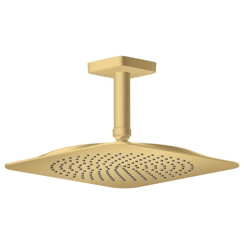 Showerhead Citterio C 270 1 Functions Brushed Gold Optic 10-5/8 Inch 1.75 Gallons per Minute Square Ceiling Mount