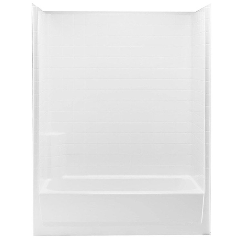 Tub and Shower Module Left Drain White 1 Shelf 50 Gallons 60 x 32 x 80-1/2 Inch