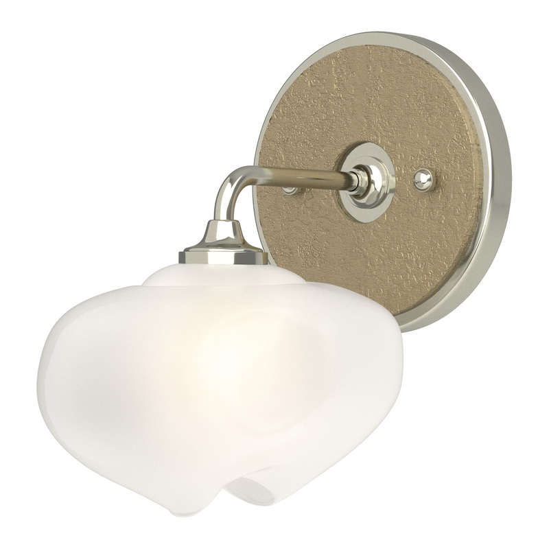Ume 1-Light Curved Arm Bath Sconce Sterling Soft Gold