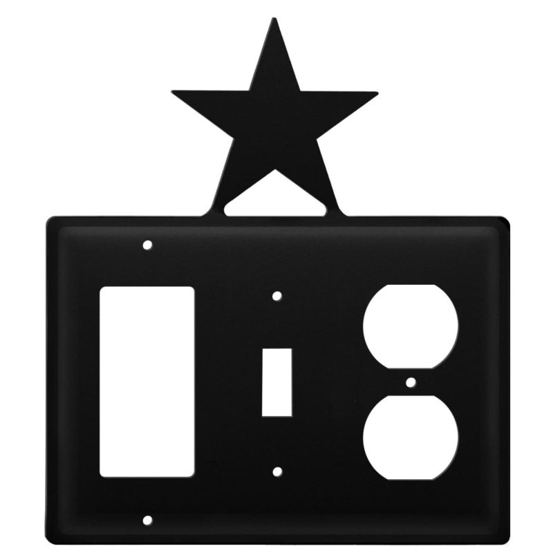 Village Wrought Iron EGSO-45 Triple Star Single GFI Switch and Outlet Cover CUSTOM Product