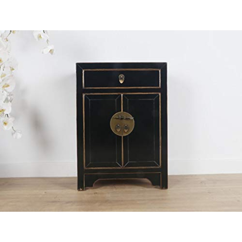 Yajutang cassettiera cinese stile orientale/asiatico nero
