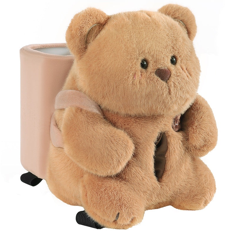 Adorable Bear Tissue Holder for Car – Plush Toy with Storage
