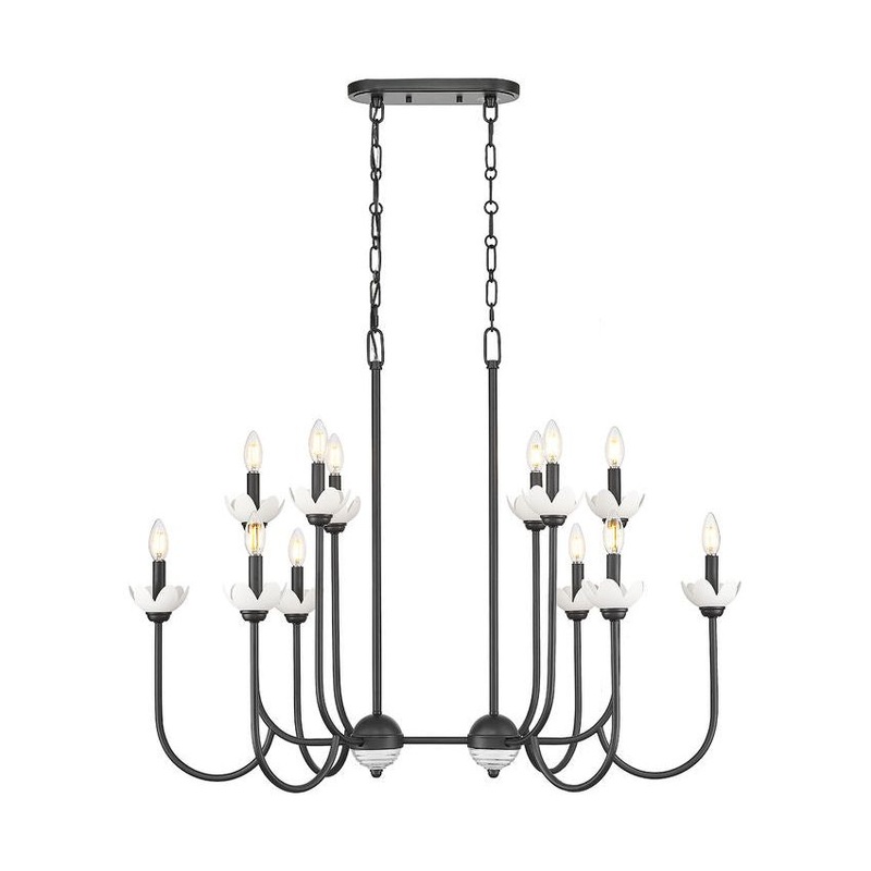 Allistair 12-Light Linear Chandelier Matte Black