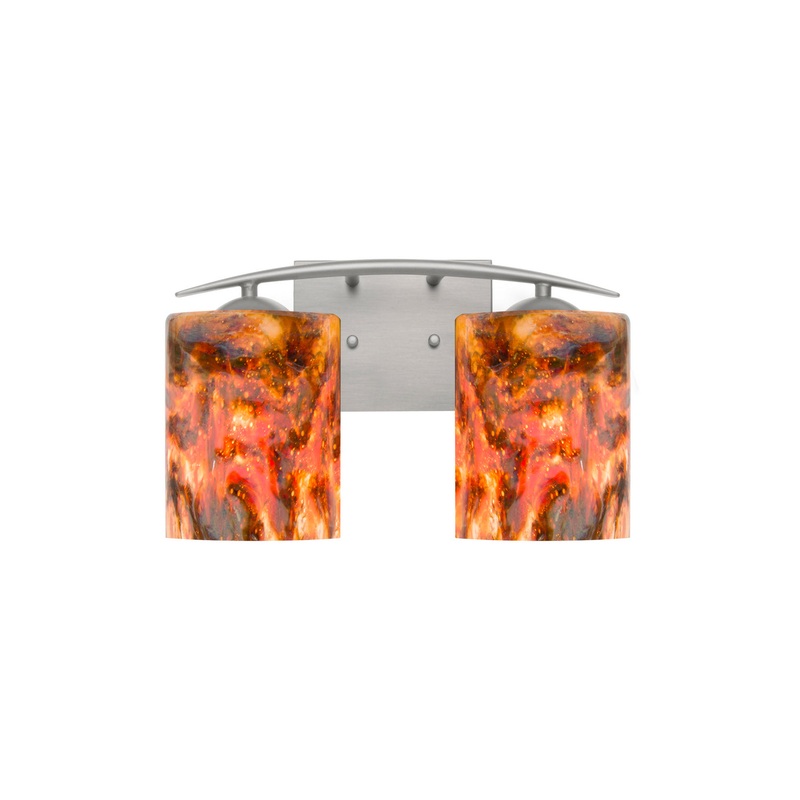 Besa 2WC-LAVA-SN Lava Two Light Vanity Satin Nickel