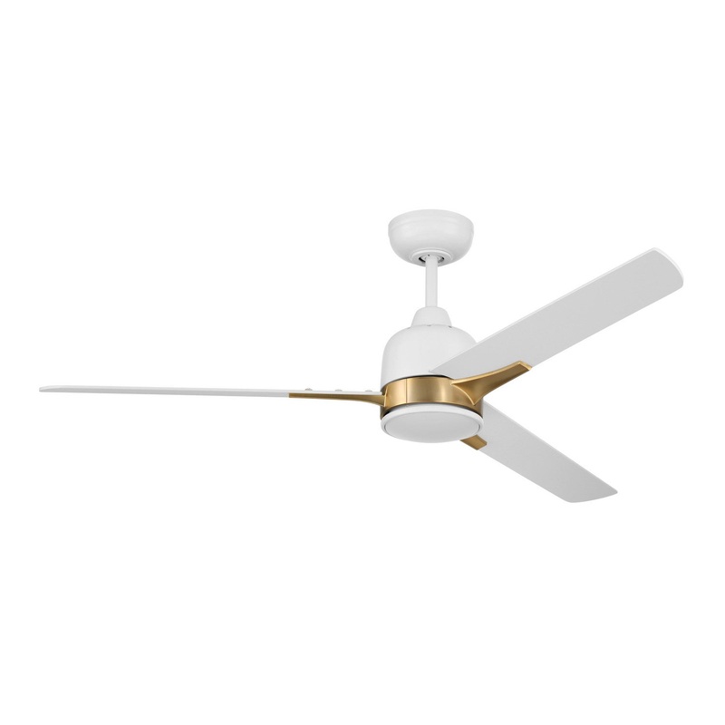 Craftmade FUL52WSB3 Fuller 52″Ceiling Fan White/Satin Brass