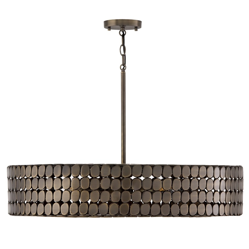 Four Light Chandelier from the Eliana Collection in Dark Brass Finish by Capital Lighting
