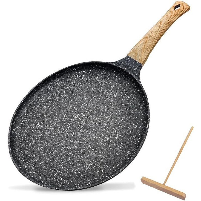 Grey 20cm Non-Stick Crepe Pan – Versatile Flat Skillet for Pancakes, Omelettes & Tortillas