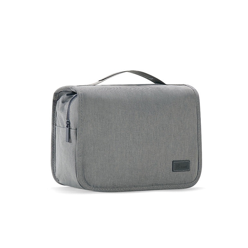 Grey Eco-Friendly RPET Hanging Toiletry Bag – Large Capacity Waterproof Travel Makeup Organizer