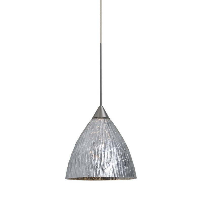 One Light Pendant from the Eve Collection in Satin Nickel Finish by Besa