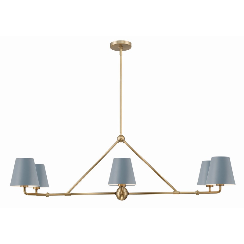 Six Light Chandelier from the Xavier Collection in Vibrant Gold / Blue Finish by Crystorama