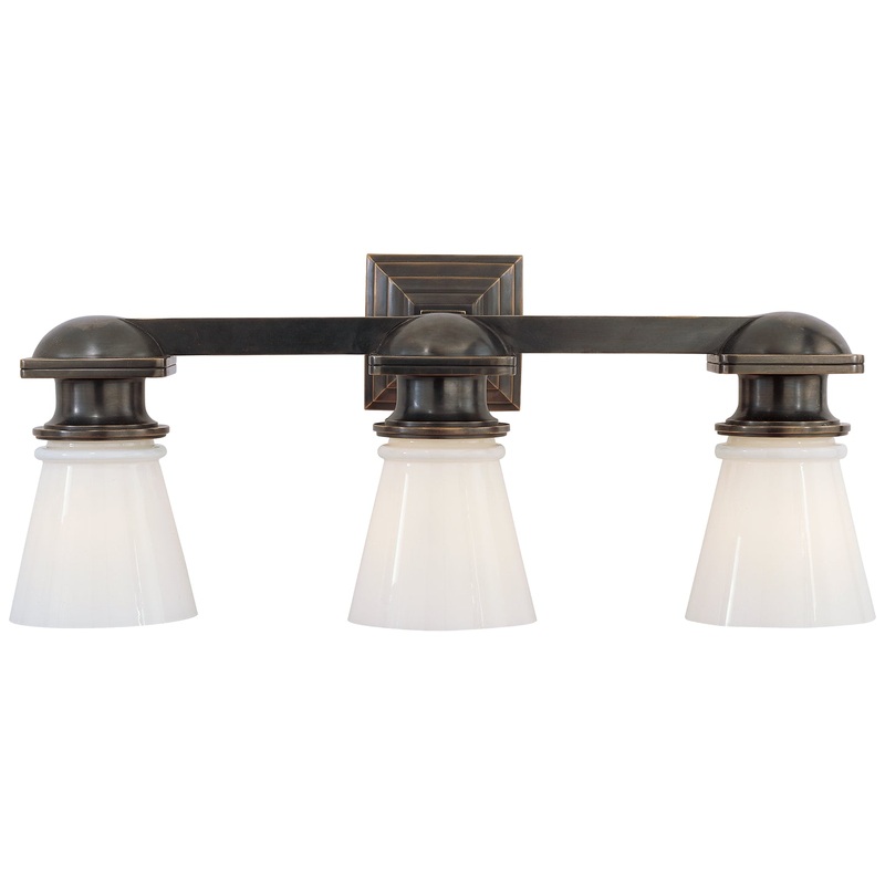 Three Light Wall Sconce from the Ny Subway Collection in Bronze Finish by Visual Comfort Signature