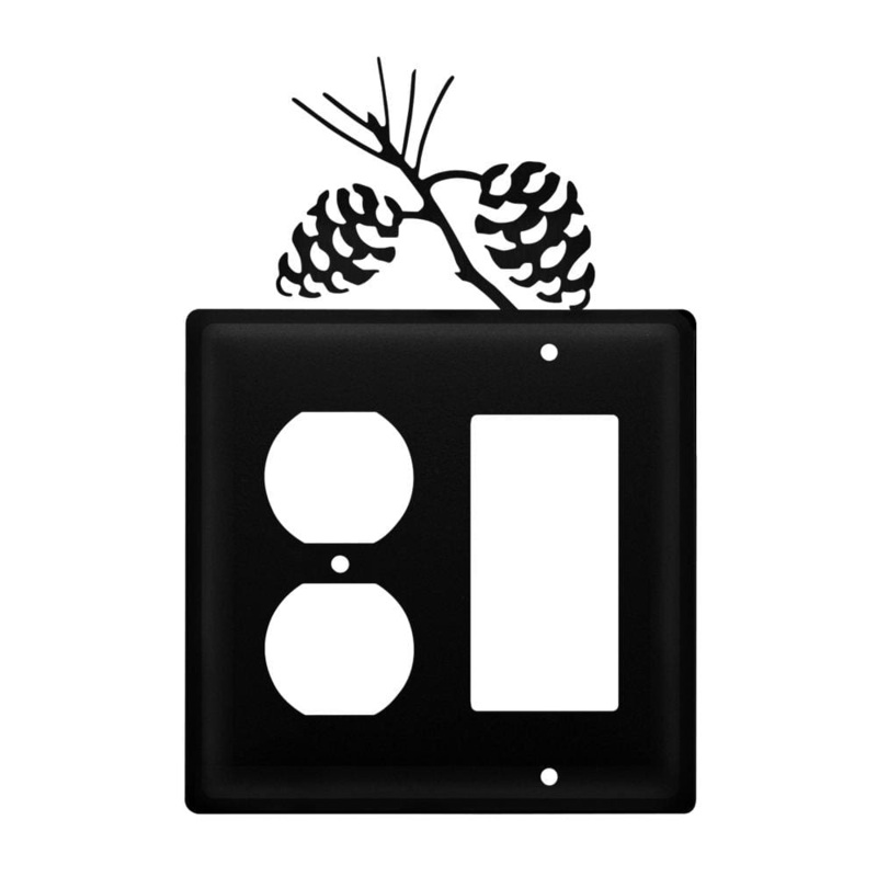 Village Wrought Iron EOG-89 Double Pinecone Single Outlet and GFI Cover CUSTOM Product