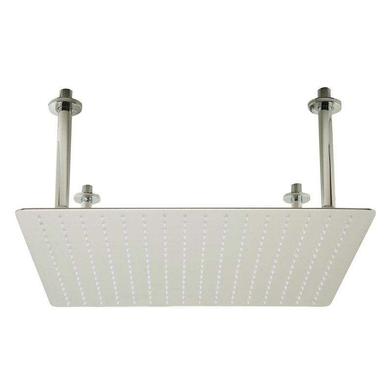 ALFI brand RAIN20S-BSS 20″ Square Brushed Solid Stainless Steel Ultra Thin Rain Shower Head