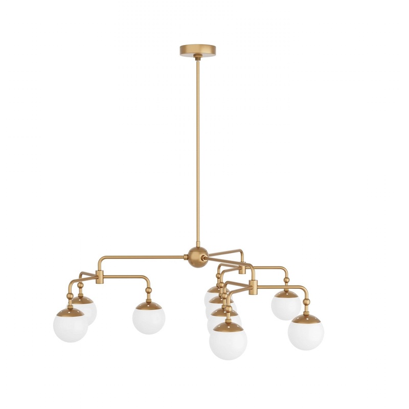 Arteriors DLC03 Utica Nine Light Chandelier Antique Brass