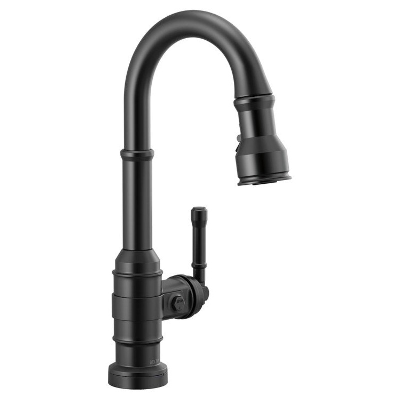 Bar Faucet Broderick Prep 1 Lever ADA CALGreen Matte Black Touch2O with Touchless/MagnaTite Docking/VoiceIQ Compatible 1.8 Gallons per Minute