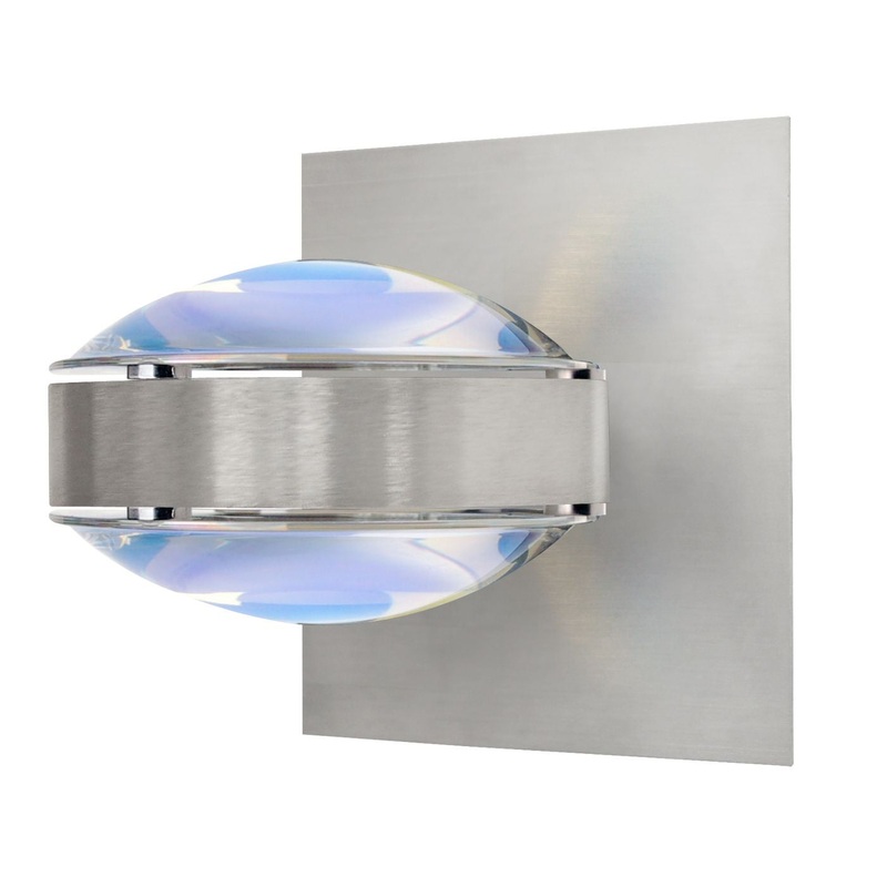 Besa OPTOS1W-WDWD-BA Optos One Light Wall Sconce Brushed Aluminum