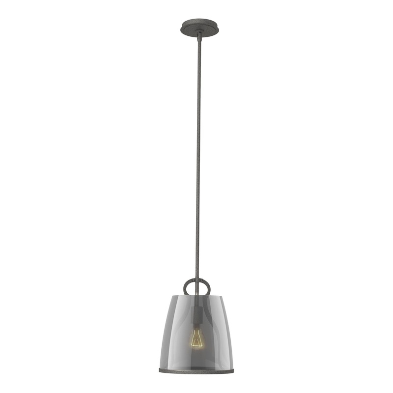 Caliper Pendant Natural Iron Plated Smoke Glass (PS)