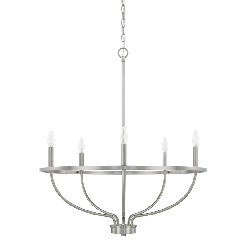 Capital Lighting 428551BN Greyson 5 Light Chandelier Brushed Nickel