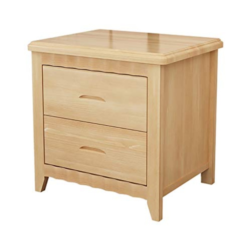Comodino In Legno Massello, con Camera da Letto con Cassetti, Moderno E Semplice Contenitore Piccolo Armadio Contenitore 2 Peso 300 Kg-50x41x50 Cm FANJIANI