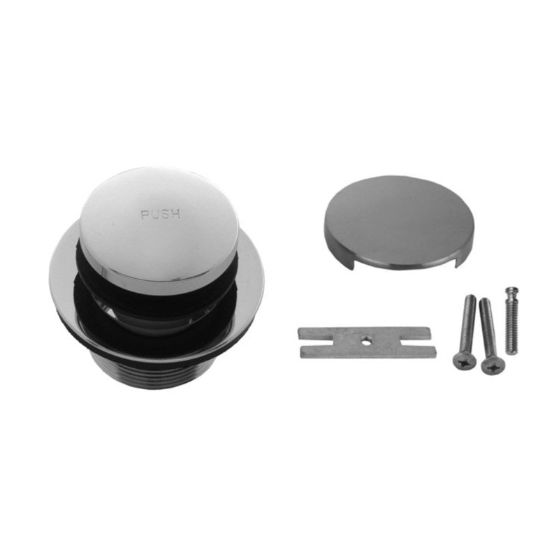 Drain Strainer Toe Control with No Hole Faceplate Satin Brass 3-1/4 Inch