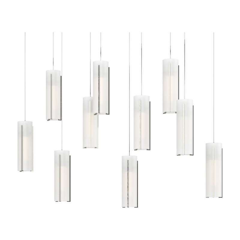 Exos Glass 10-Light Pendant Sterling Opal Glass (GG)