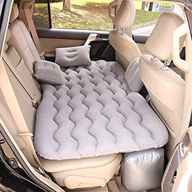 HongLianRiven Lettino da Viaggio Auto Gonfiabile Letto Auto Tornio Cuscino d’Aria Materasso Gonfiabile Auto affollamento Bed Car Travel Posteriore Bed 5-12 (Color : Grey)