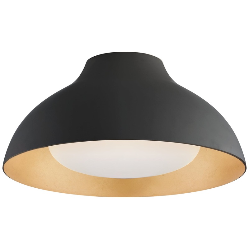 LED Flush Mount from the Agnes Collection in Matte Black Finish by Visual Comfort Signature