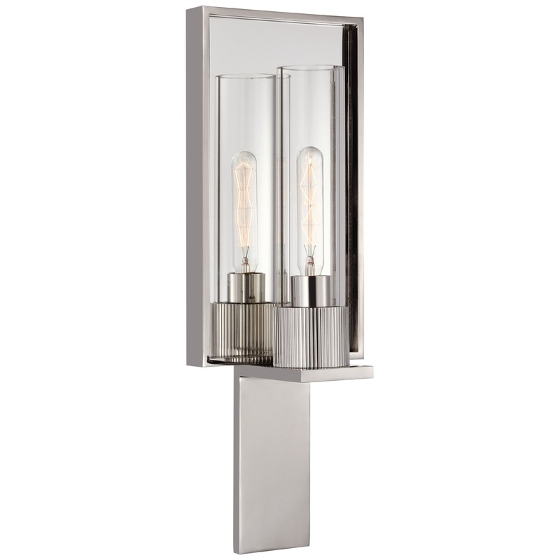 LED Wall Sconce from the Beza Collection in Polished Nickel and Mirror Finish by Visual Comfort Signature
