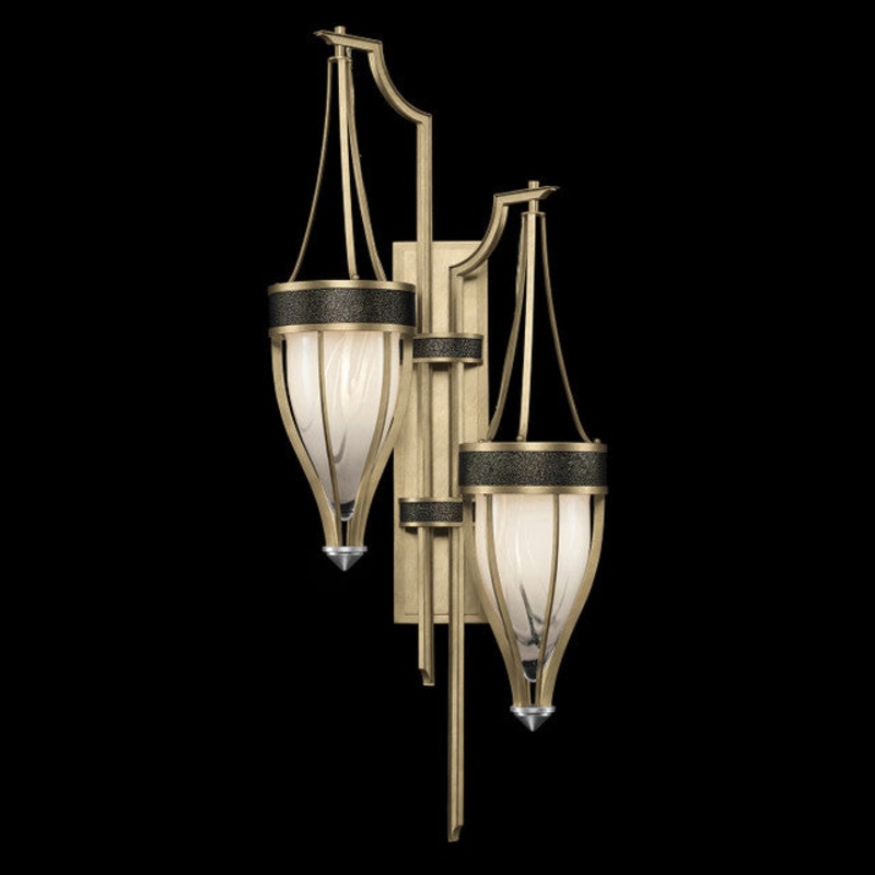 Mirage 41.5″H Sconce Soft Gold Leaf/Nickel/Black Knight