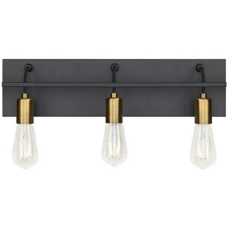Tae Tae Three Light Bath Black/Aged Brass