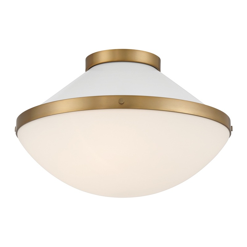 Two Light Flush Mount from the Xander Collection in Vibrant Gold/White Finish by Crystorama
