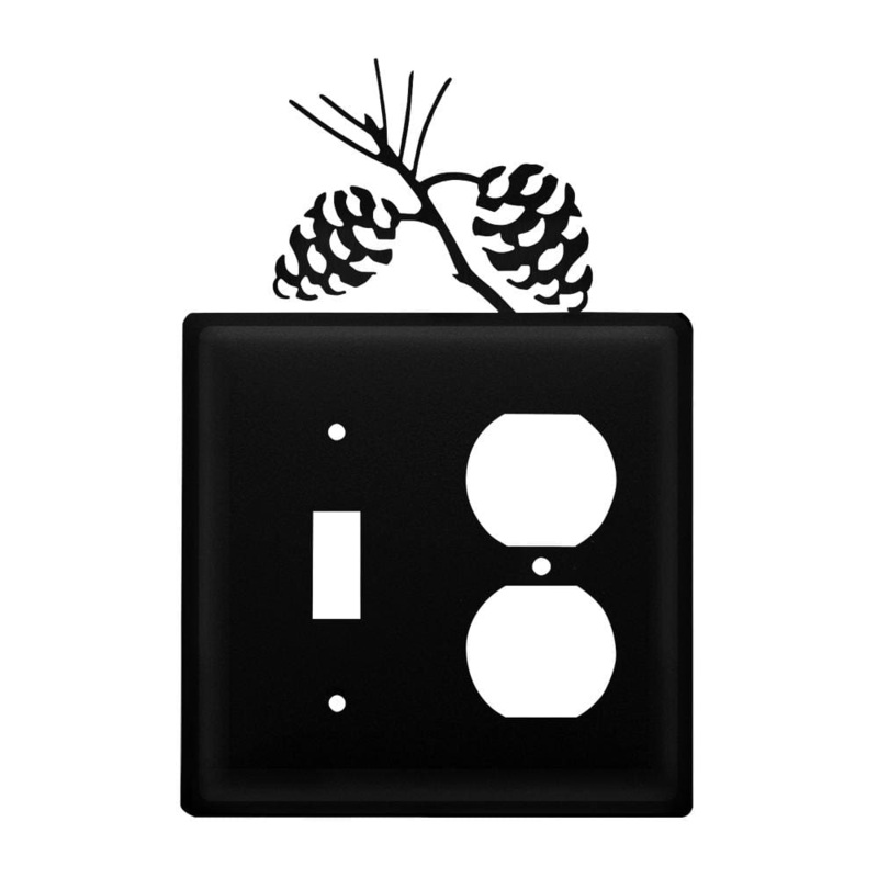 Village Wrought Iron ESO-89 Double Pinecone Switch & Outlet Cover