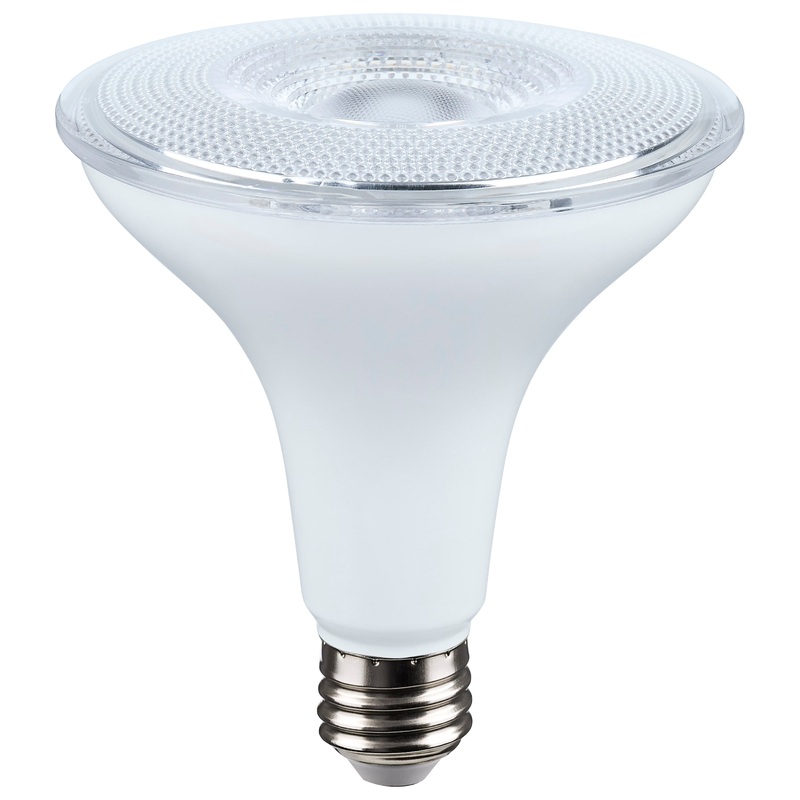 14 Watt Dusk to Dawn LED – PAR38 – 5000K – Medium Base – White Finish – 120 Volt Light Bulb by Satco