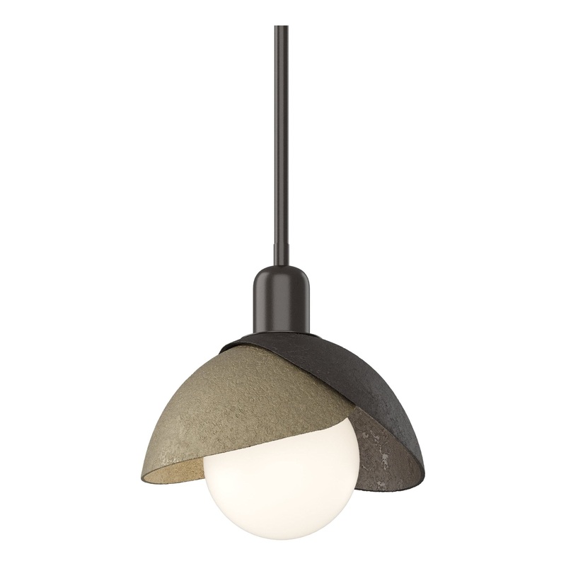 Brooklyn Double Shade Mini Pendant Oil Rubbed Bronze Soft Gold