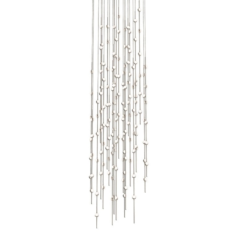 Constellation Andromeda 25″ Round LED Pendant Satin Nickel with White Optical Acrylic 2700K 10′ Adjustable Cord