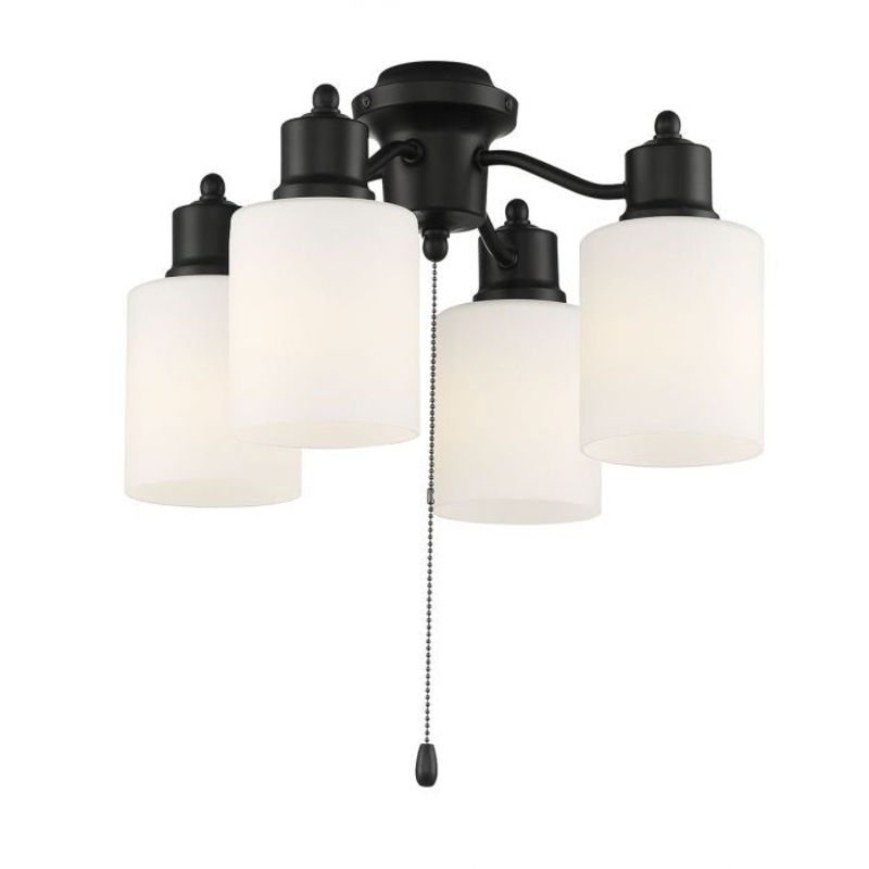 Craftmade LK403107-FB-WG-LED Four Light Fan Light Kit Flat Black (Discontinued)