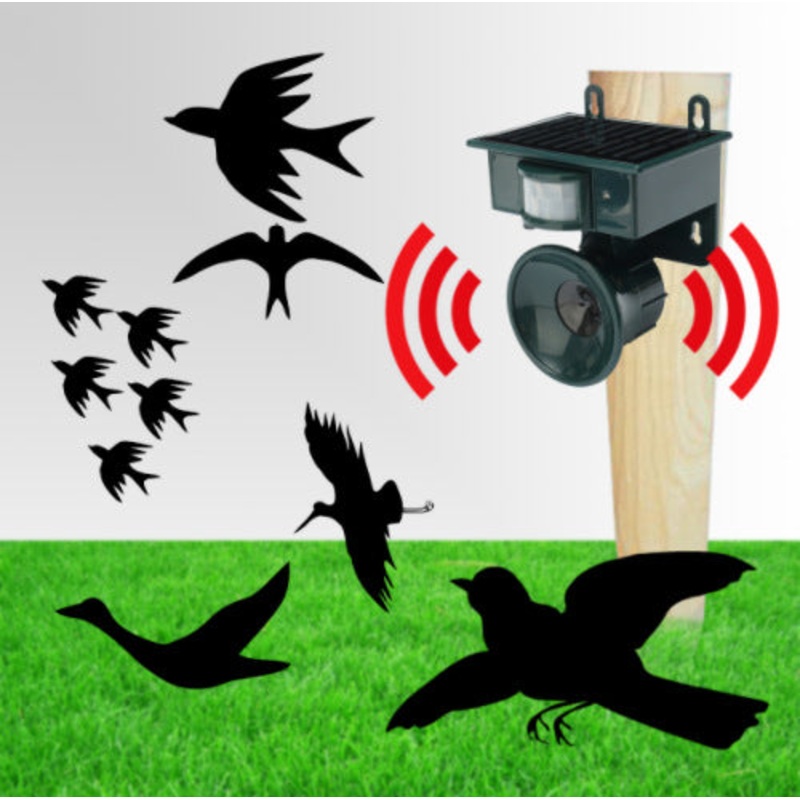 Dark Green Solar Powered Ultrasonic Animal Repeller – Motion Activated Outdoor Pest Deterrent for Garden