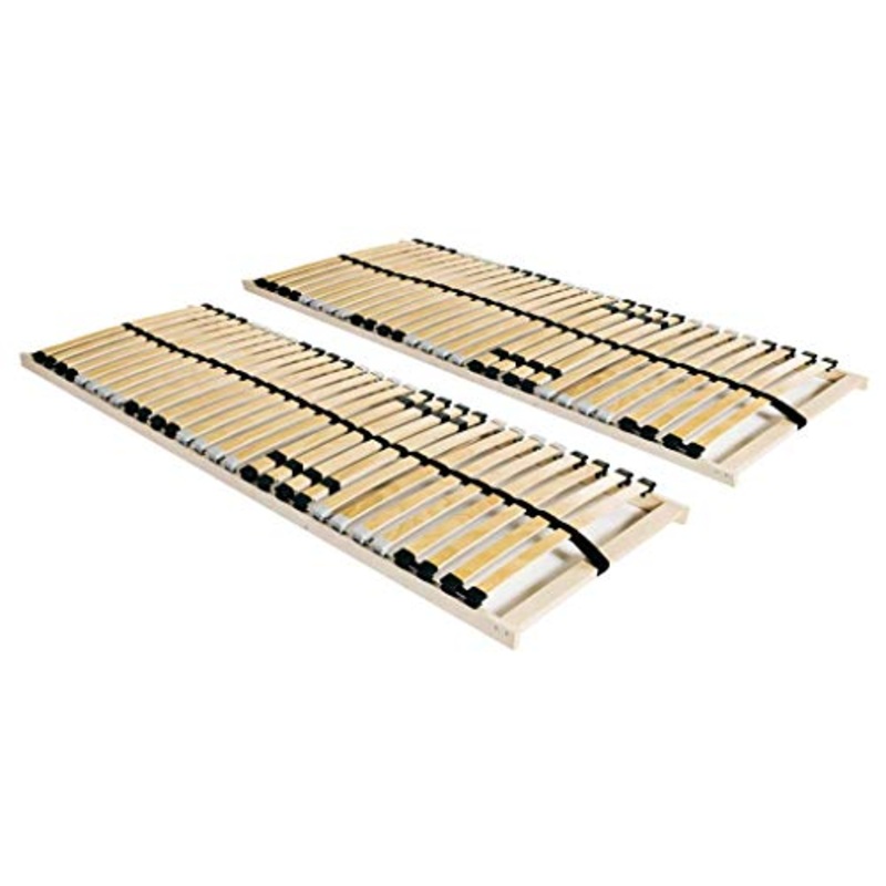 FAMIROSA Reti a Doghe 2 pz 7 Zone con 28 Doghe in Legno 70×200 cm