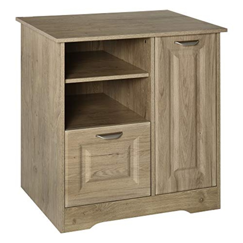 homcom Mobile Multiuso con Cassetto Schedario, Armadietto e Mensole, Arredamento Ufficio, Casa, Studio, 72x55x76cm