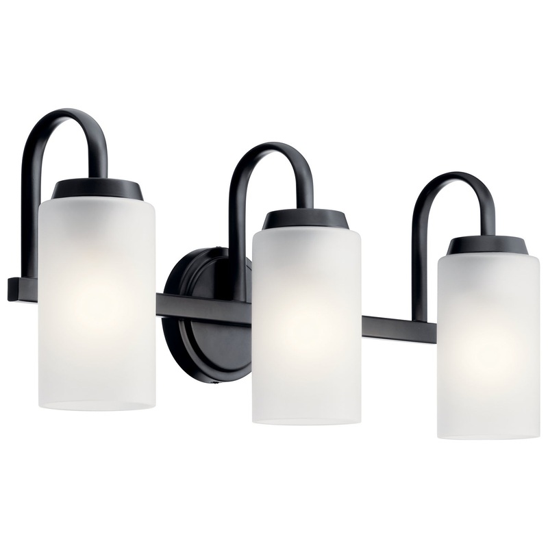 Kichler 55087BK Three Light Bath, Black