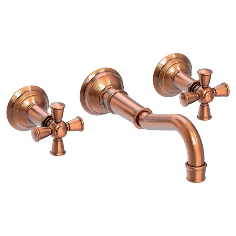 Lavatory Trim Jacobean Wall Mount 2 Cross Antique Copper ADA Low Arc 1.2 Gallons per Minute
