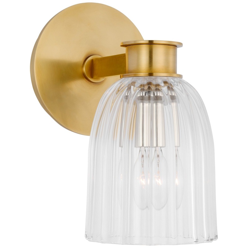 LED Wall Sconce from the Asalea Collection in Hand-Rubbed Antique Brass Finish by Visual Comfort Signature