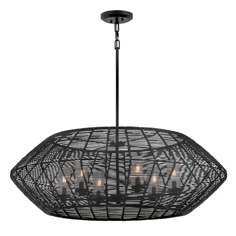 Luca Large Single Tier Chandelier Black
