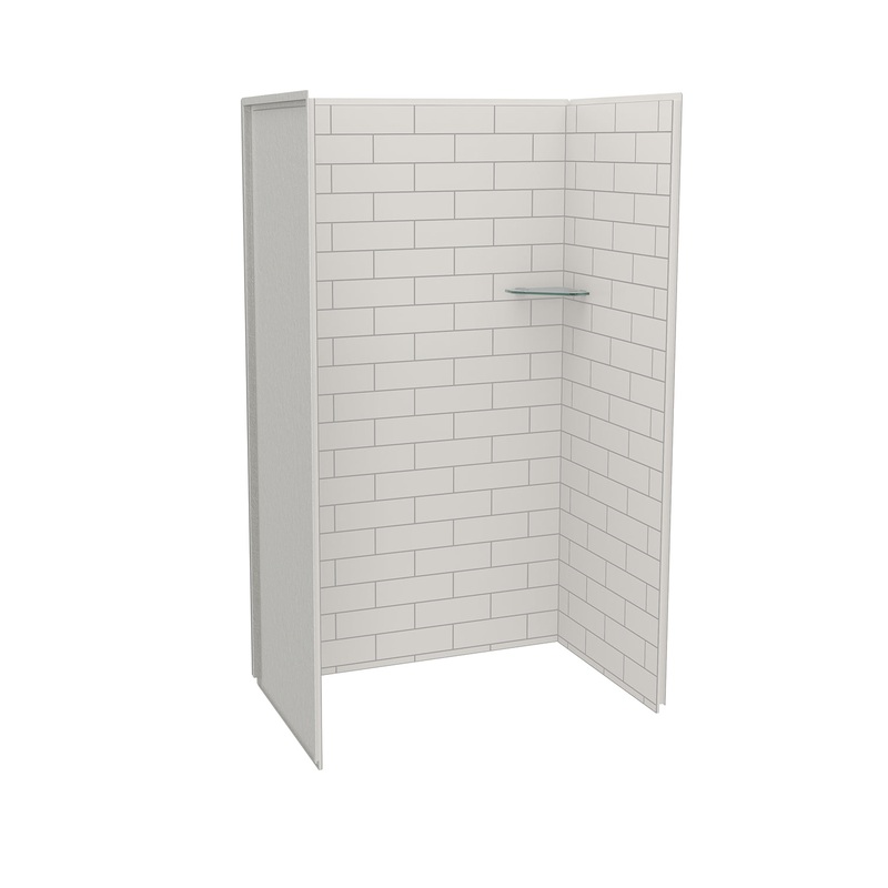 MAAX 107455-301-500 Utile 4832 Composite Direct-to-Stud Three-Piece Alcove Shower Wall Kit in Metro Soft Grey