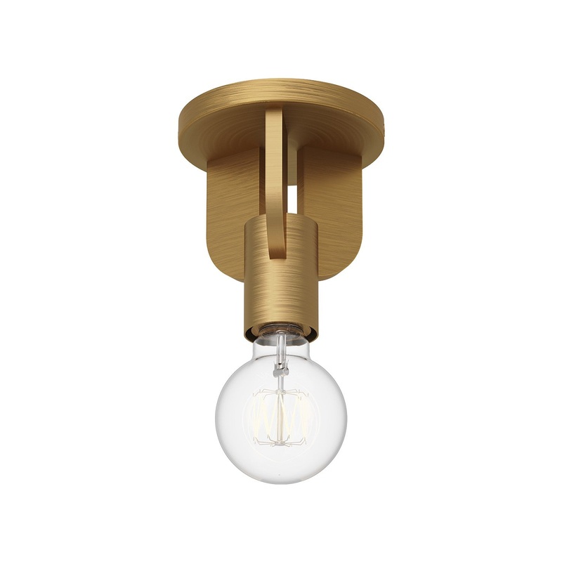 One Light Semi-Flush Mount from the Claire Collection in Aged Gold|Matte Black Finish by Alora